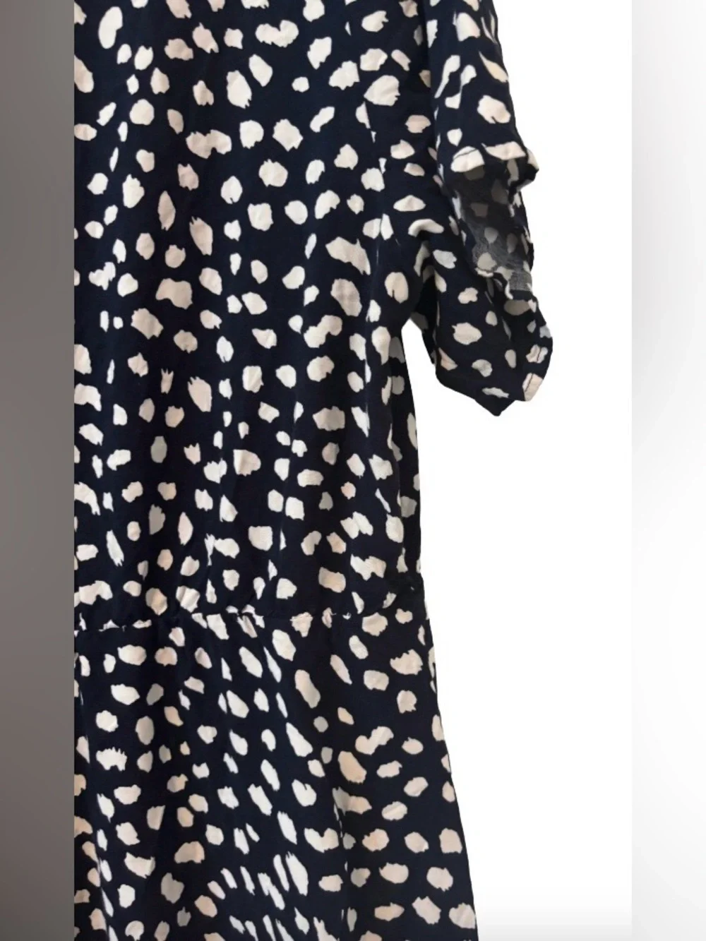 C+D+M nvy & wht polka dt s\s shrtdrss WM 1X preppy comfy casual